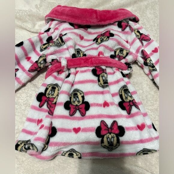 Disney Minnie Mouse Robe - pink & white - 2T - Picture 3 of 6